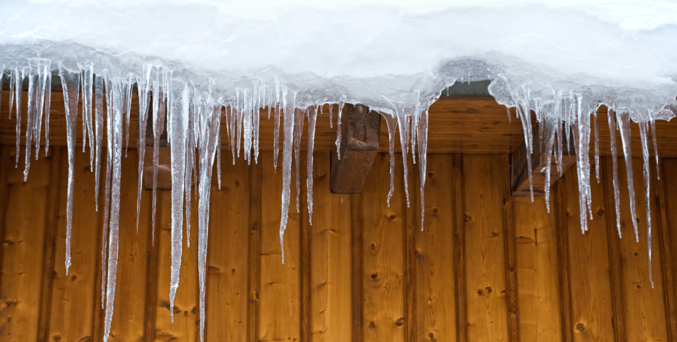 Icicles hanging off roof