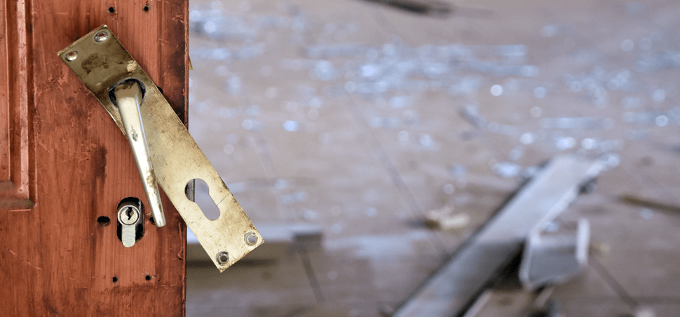 broken lock on a door