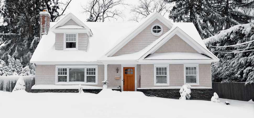 outside of house covered in snow